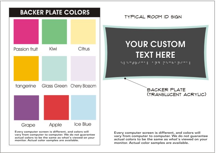 urban series plate colors for room id signs